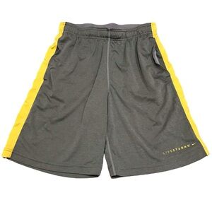 Nike Dri-Fit Livestrong Mens Athletic Shorts (Gray/Yellow)